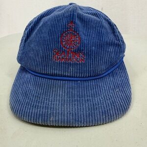 Duckster Sea Pines Plantation Hat Mens OSFA Blue Corduroy Vintage Rope Cap USA